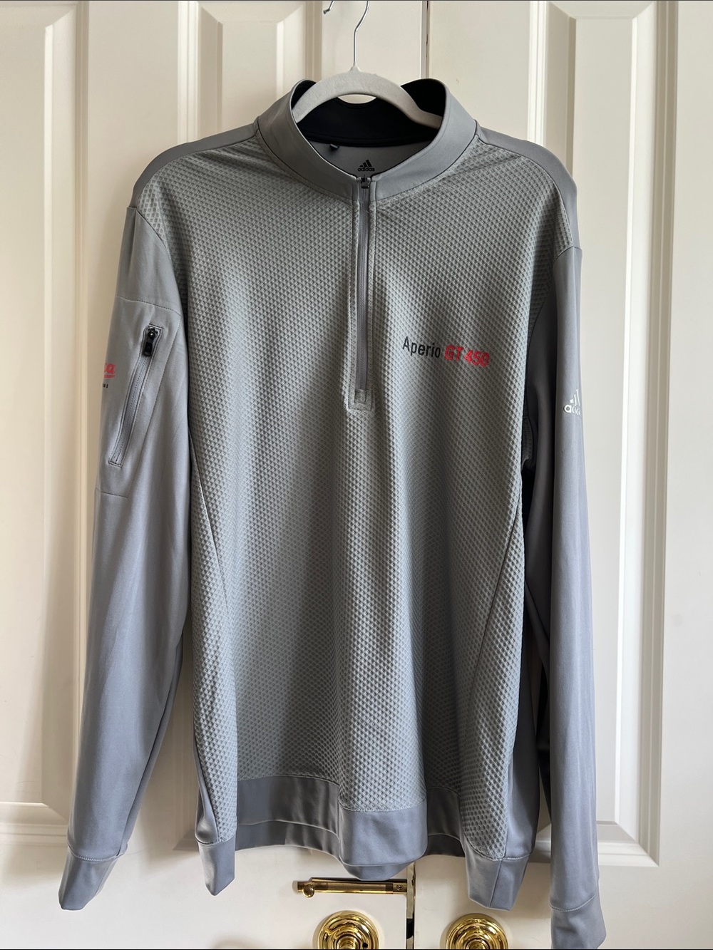 adidas Men's Light Gray Half-Zip Performance Pullover